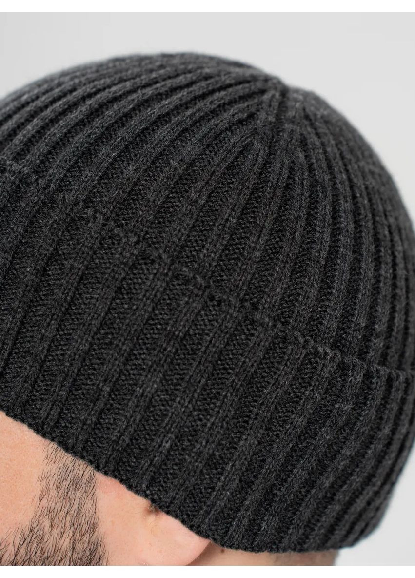 Классическая зимняя мужская шапка 1х1 No Brand Чоловіча зимова шапка (362556509)