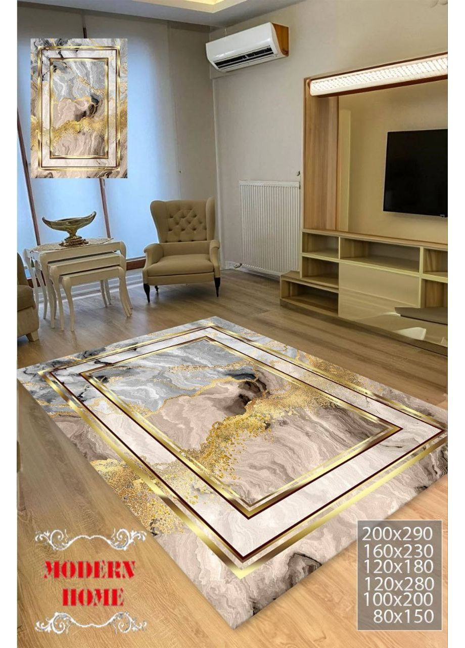 Килимок Безворсовий на гумовій Основі Сірий з Білим Всі розміри Туреччина 2х3 Familia (358556289)