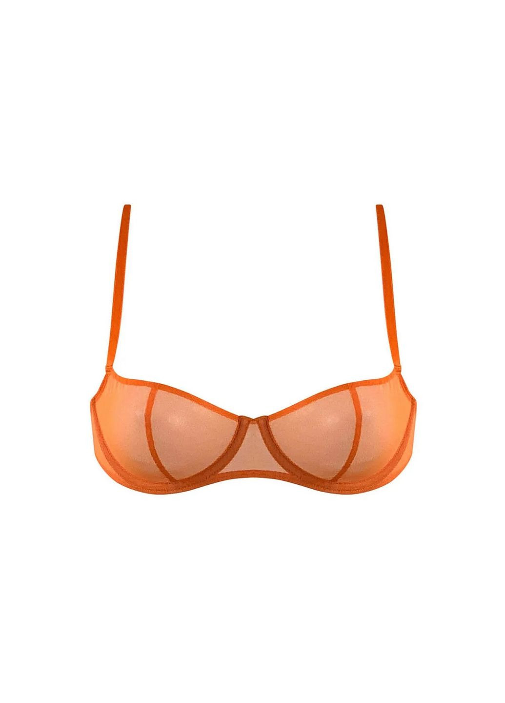 Помаранчевий балконет бюстгальтер з мікросітки Nokaya з кісточками