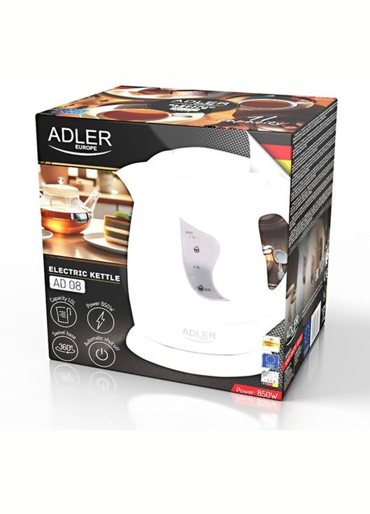 Электрочайник AD 08 white 1 л белый Adler (364102850)