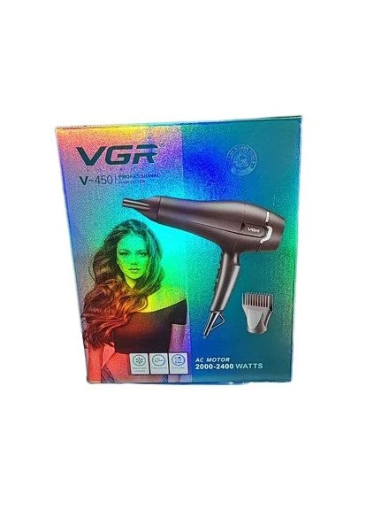 Профессиональный фен V-450 для сушки укладки волос 2400 Вт режим Turbo VGR (297331720)