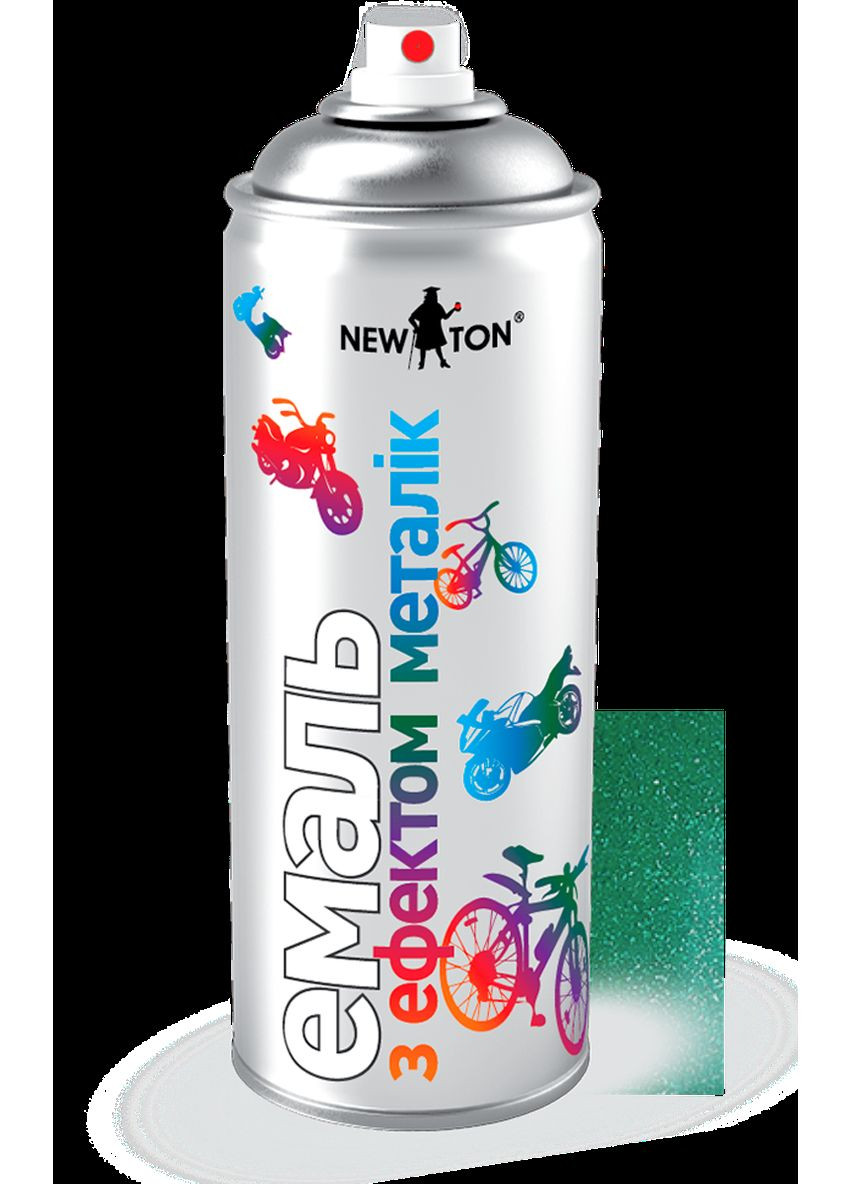 Эмаль универсальная NewTon с эффектом «металлик» зеленая 400 мл New Ton (360880639)