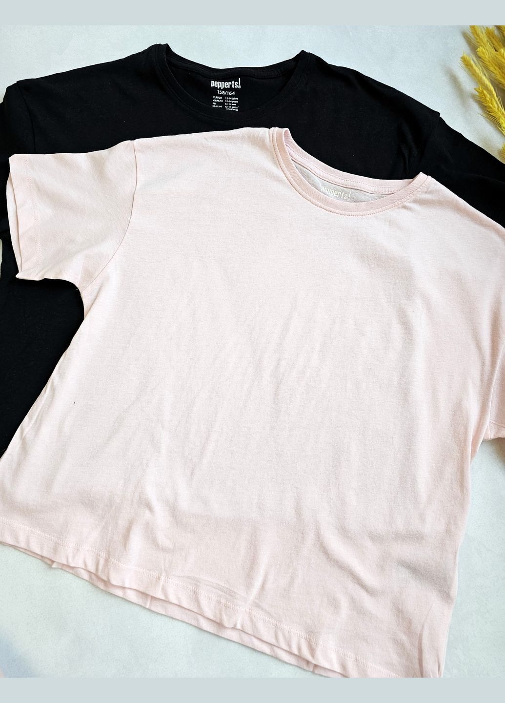 Бежевая летняя набор детских футболок 3 шт для девочек ! Pepperts Футболка