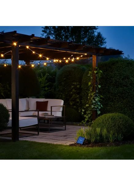 Гирлянда нить на солнечной батарее 1000 LED 100 м черная проволока желтая Hengda (368976300)