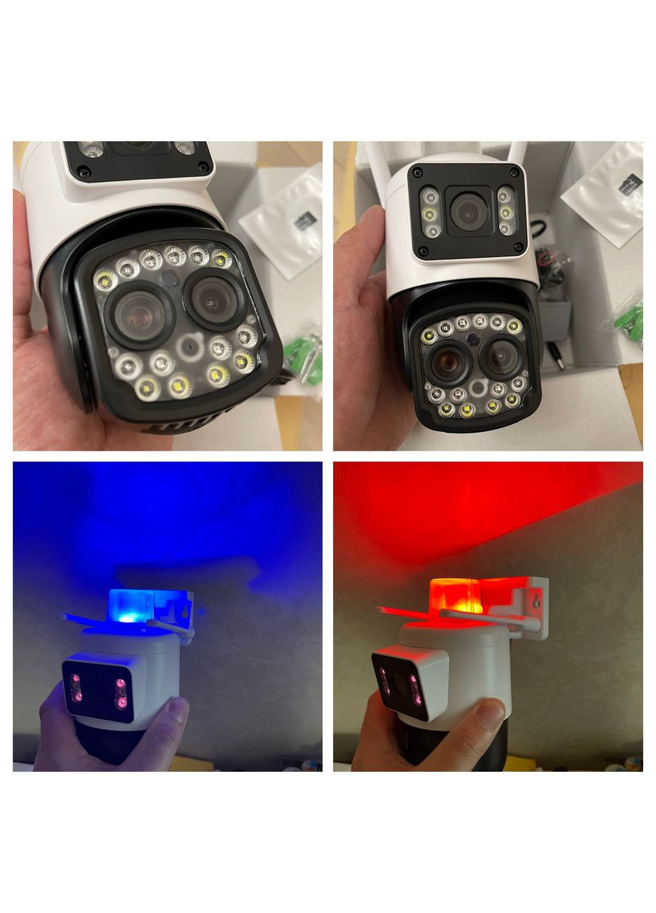 Камера відеонагляду HD WIFI DJH M12 20D три об'єктива Звукова Світлова сигналізація UKC (300100556)