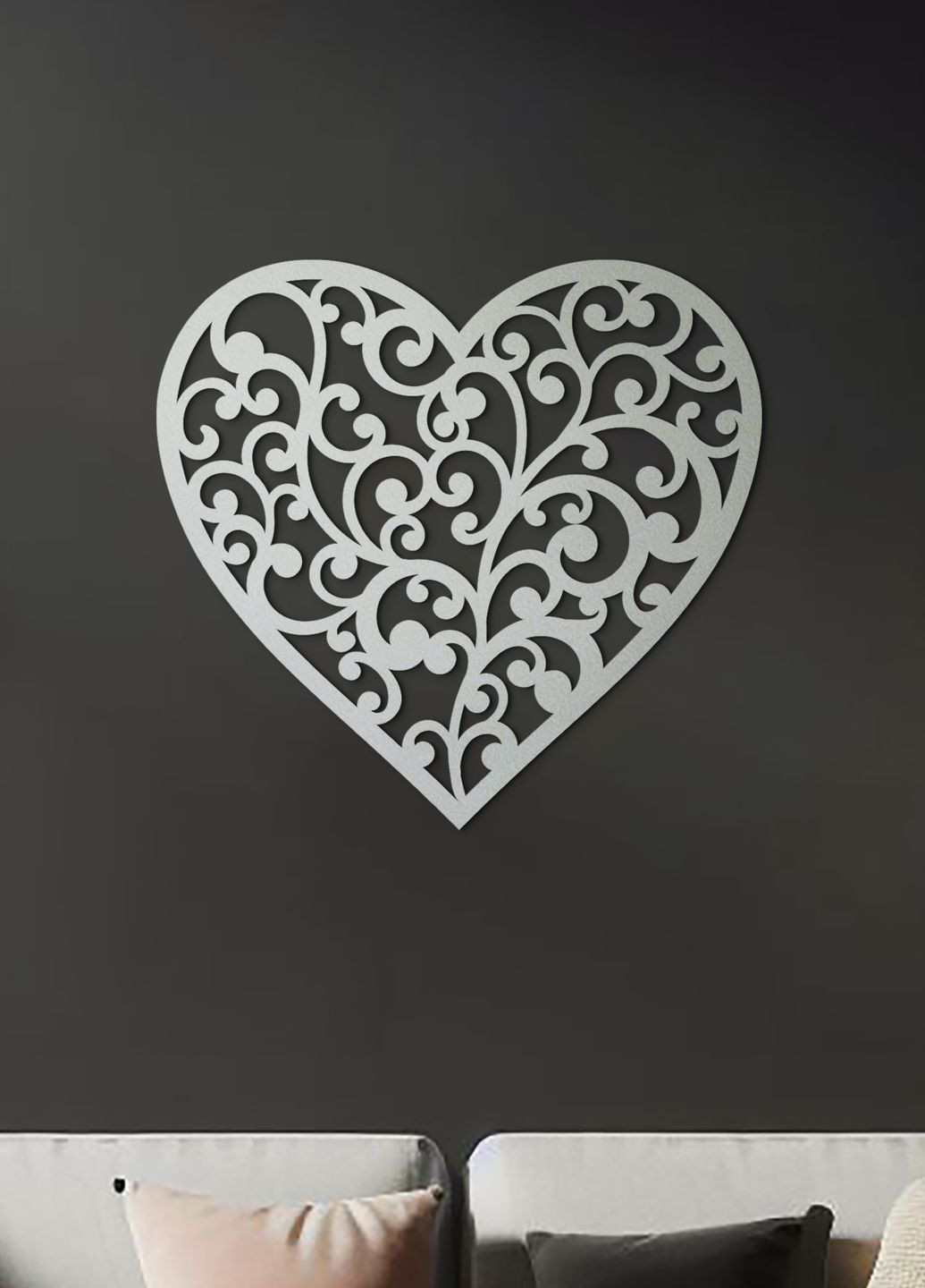 Декоративне панно з дерева, інтер'єрна картина на стіну "Любляче серце", оригінальний подарунок 70х75 см Woodyard (292112979)