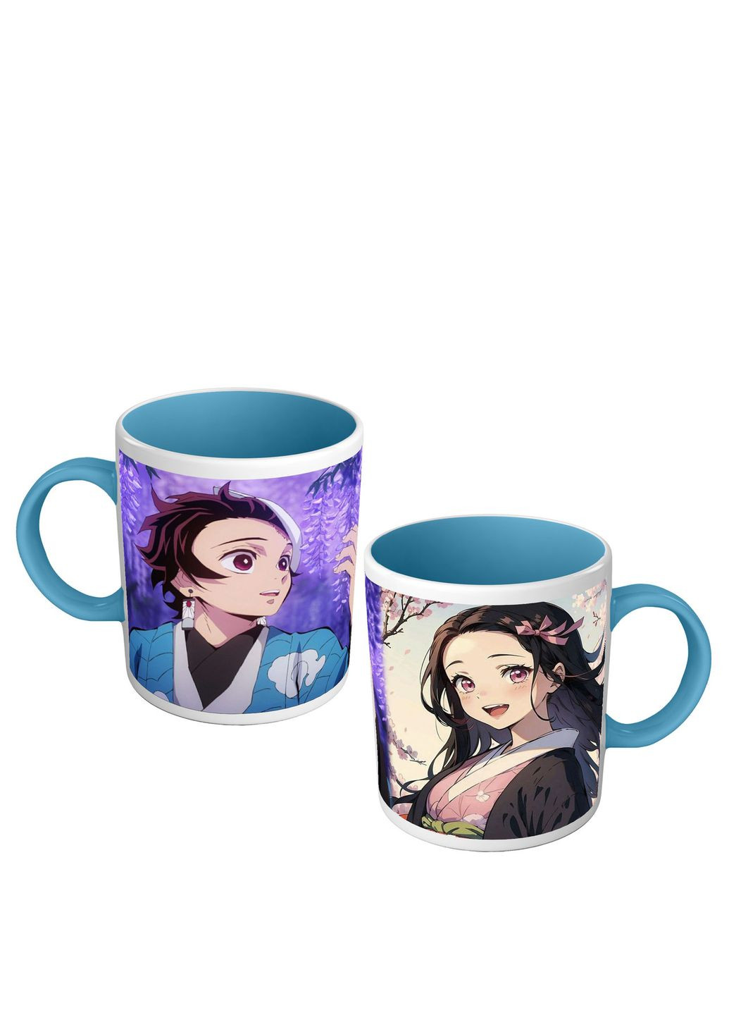 Чашка кольорова з головними героями аніме Клинок розтинаючий демонів - Танджиро та Незуко No Brand (302522508)
