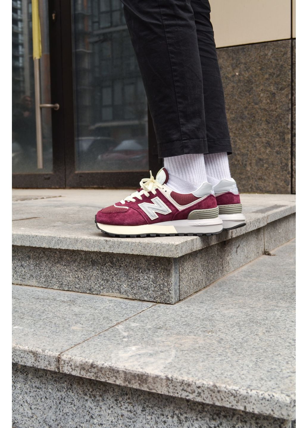 Комбіновані Осінні кросівки чоловічі new balance 574 legacy bordo нью беланс 574 No Brand