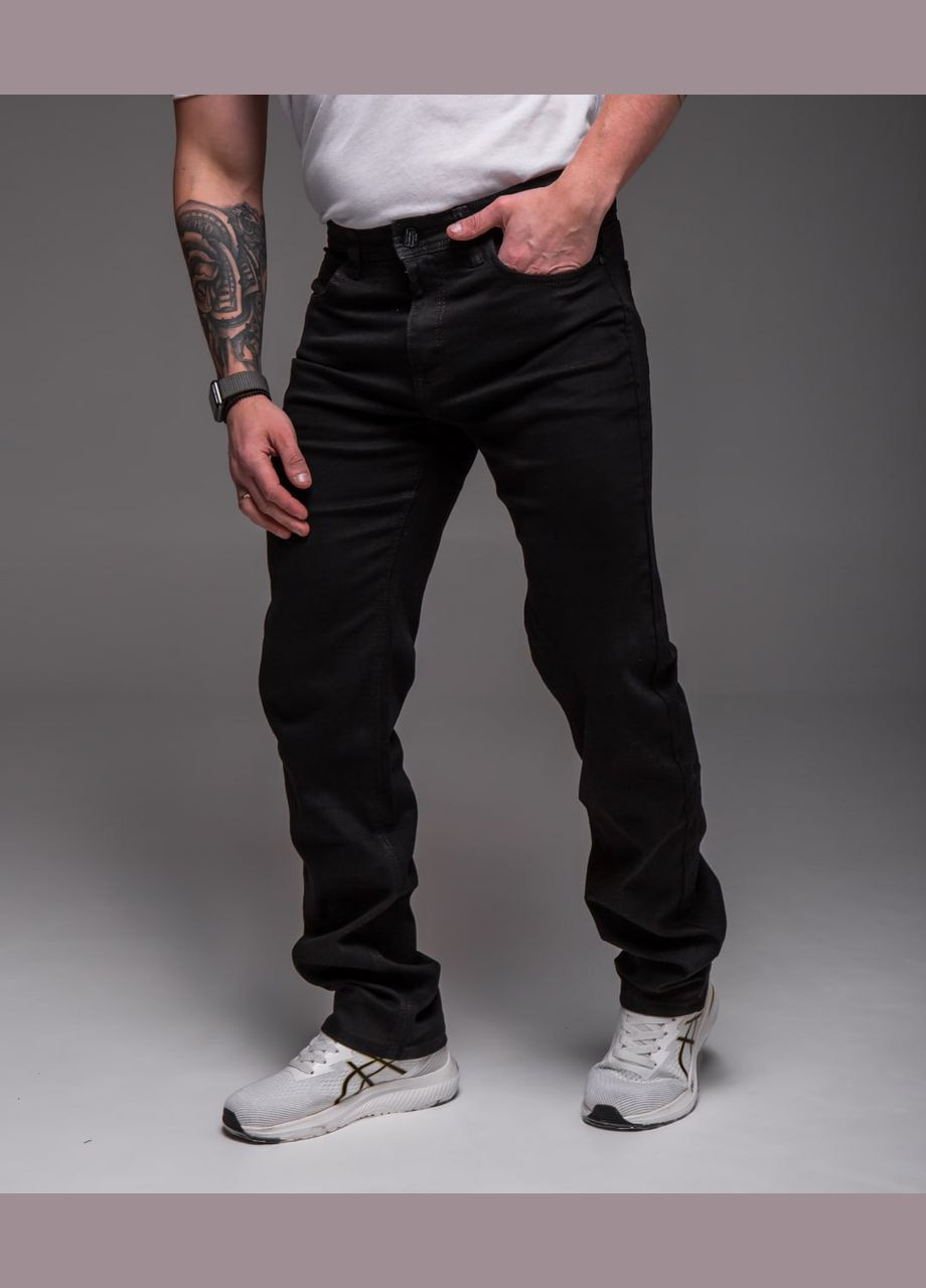 Черные демисезонные прямые базовые прямые джинсы Vakko