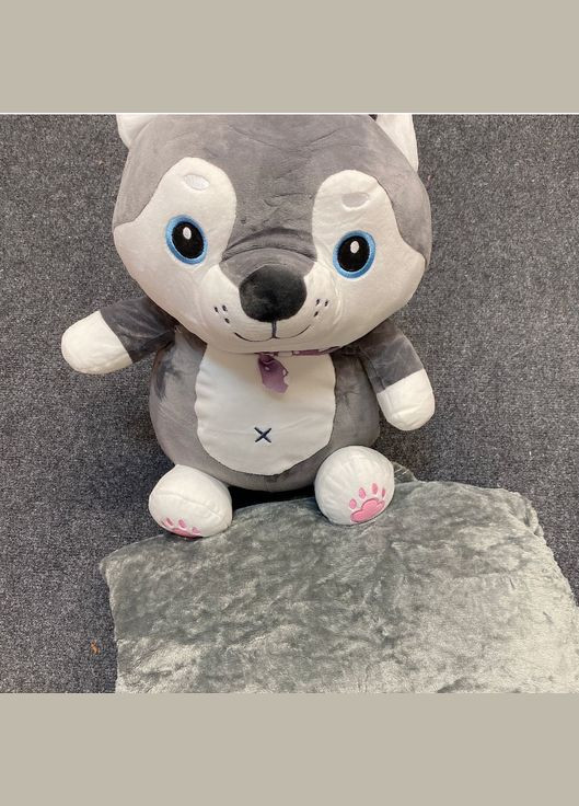 Дитяча м'яка іграшка "Собачка" L1131 іграшка з пледом, розмір 50 см No Brand (330605460)