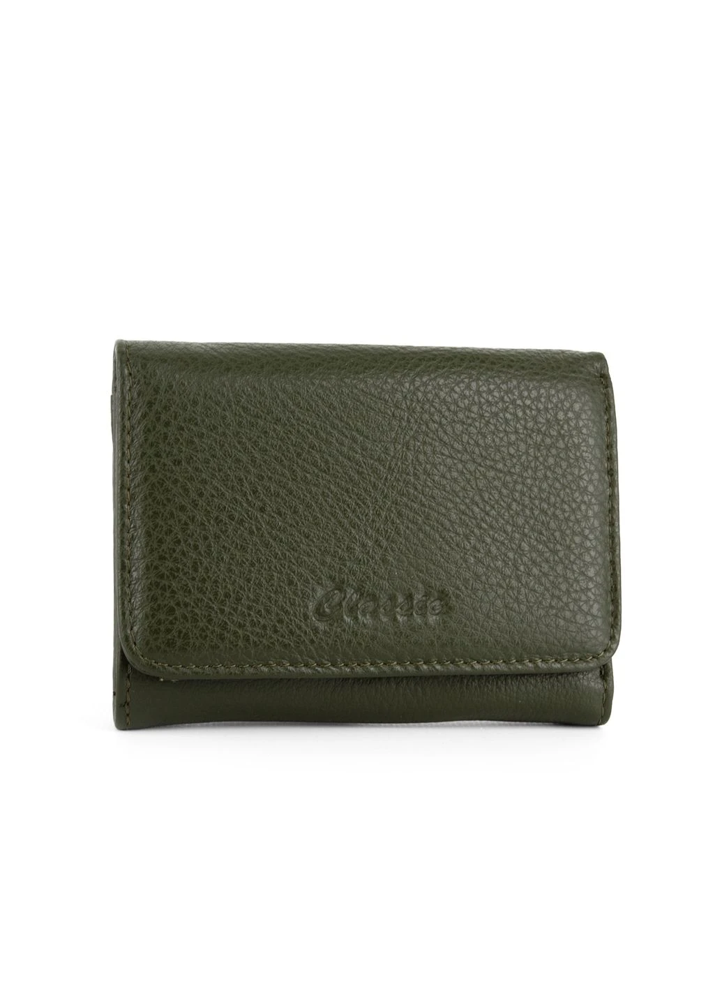 Жіночий шкіряний гаманець 2401-1702-29 маленький темний хакі Classic (393728797)