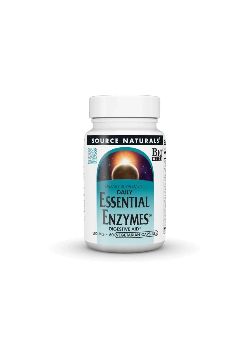 Ефірні ферменти Essential Enzymes 500 мг 60 вегетаріанських капсул Source Naturals (361114028)
