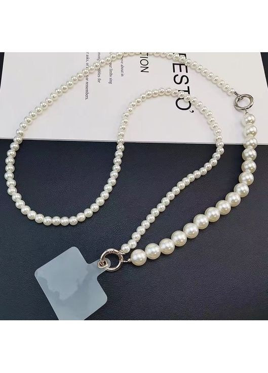 Сотуар 2 в 1 ремешок-шнур для телефона с бусинами имитацией жемчуга на шею, руку, через плечо No Brand (328958187)