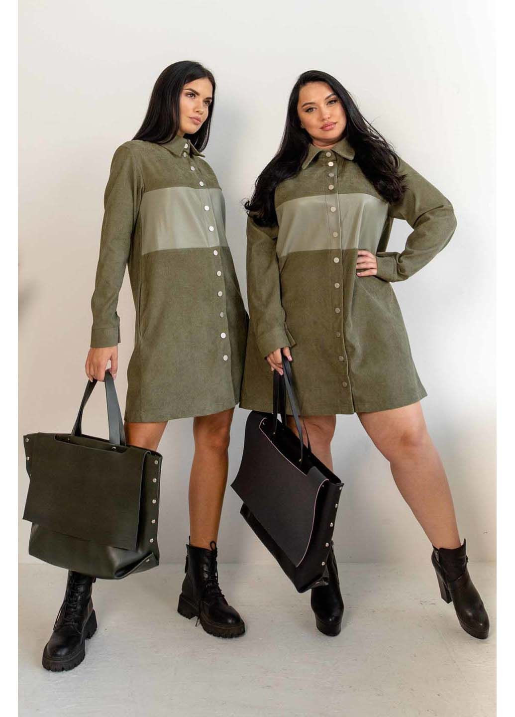 Оливкова (хакі) святковий сукня Ри Мари однотонна