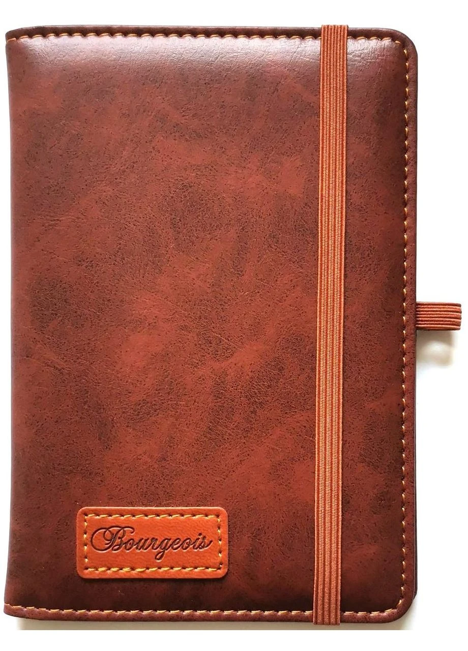 Блокнот на гумці " " А6/160 шкірзам Тв.обкл. /N9741/ вн.бл.70г, # (1/60) Bourgeois (393782721)