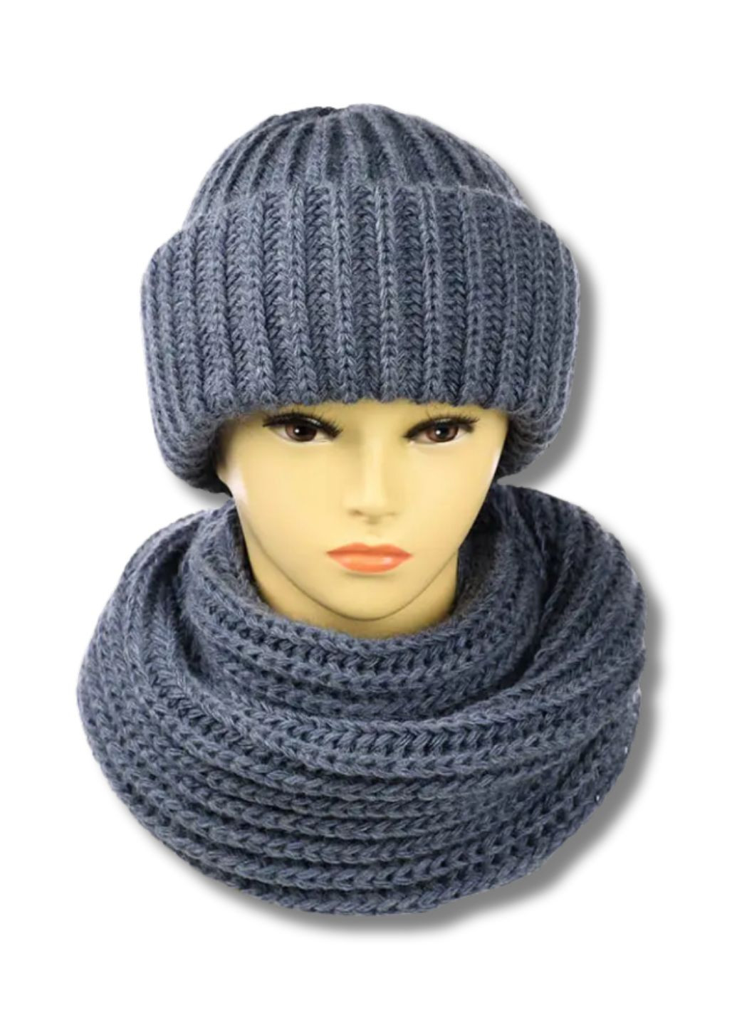 шапка + хомут - Барбара No Brand Жіночий зимовий комплект (353828254)