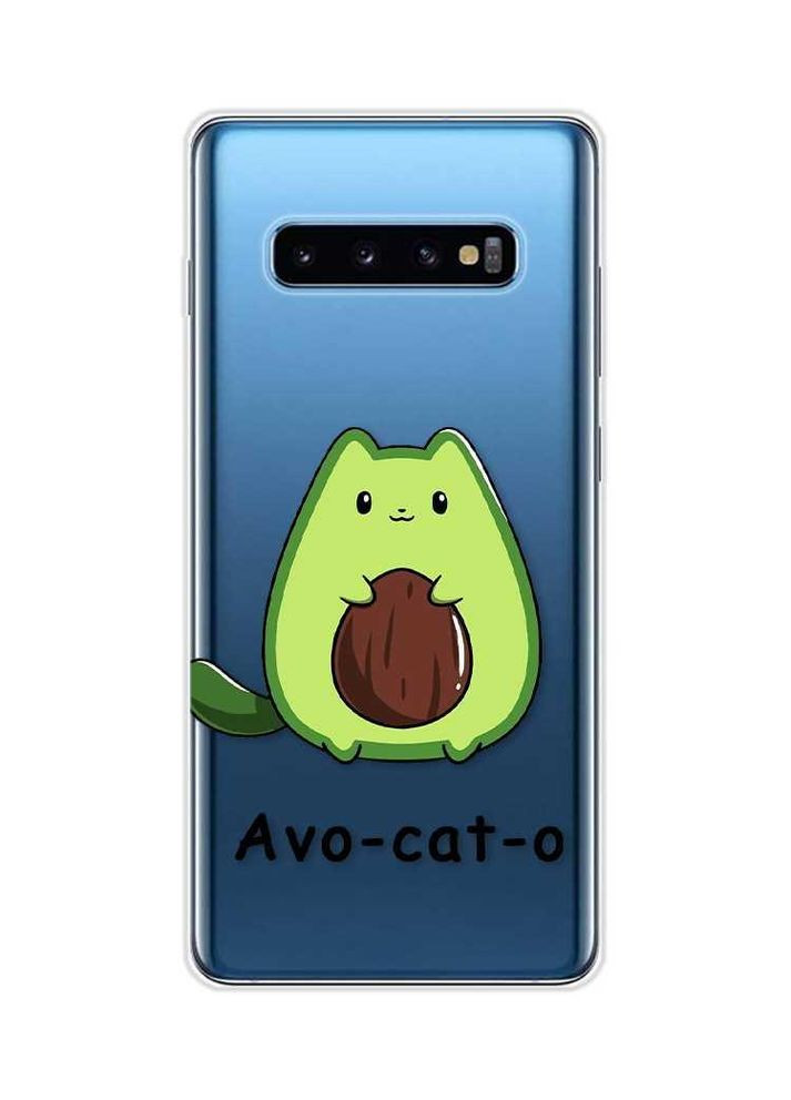 Прозорий чохол на Samsung Galaxy S10 Plus:: Котик Авокадо (принт 306) Creative (360706946)