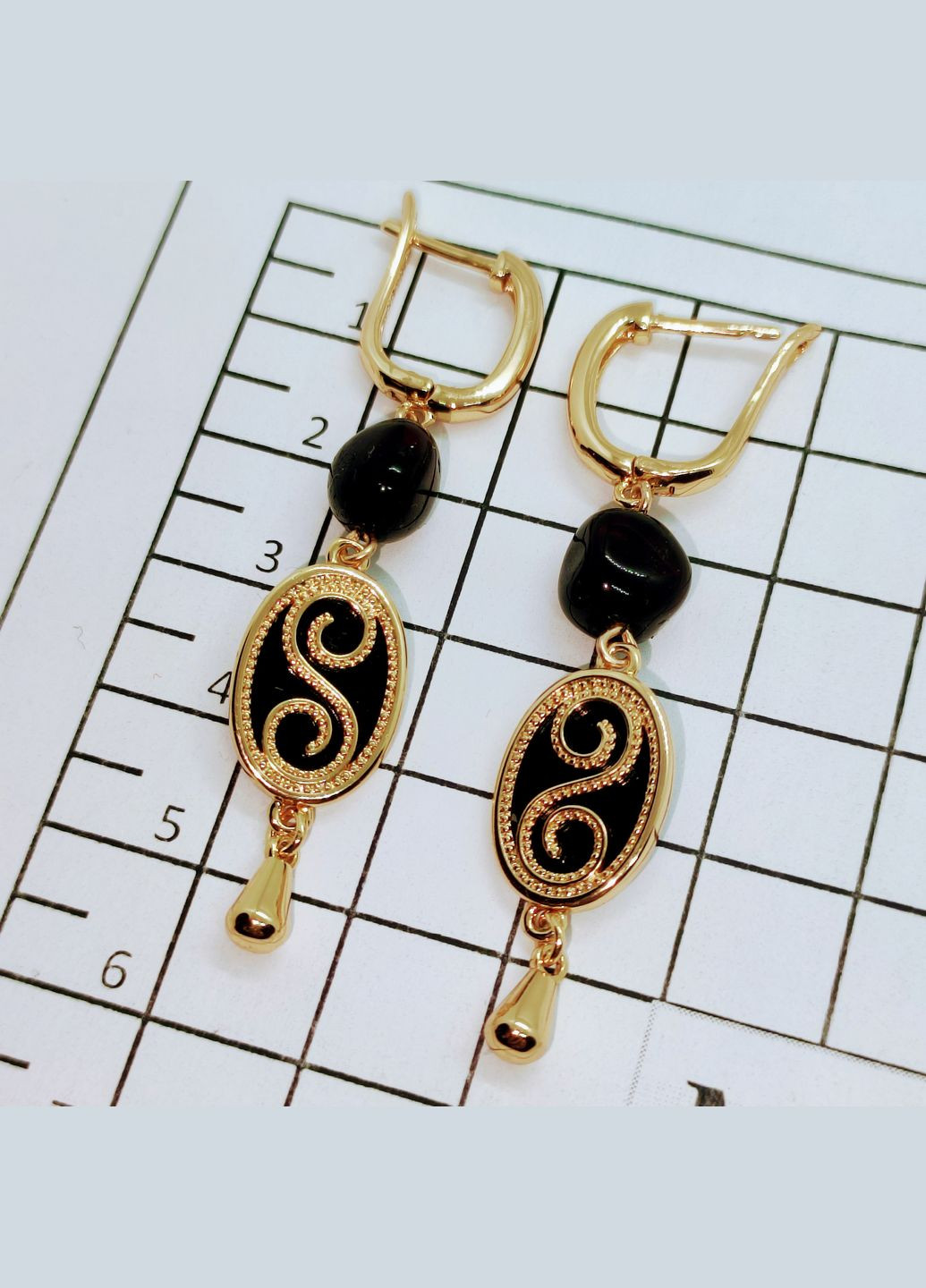 Сережки 3187 з натуральним бурштином MINOV (317045168)