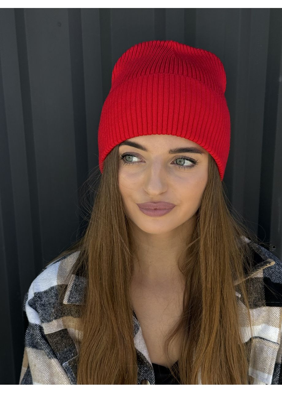 Шапка жіноча базова демісезонна в рубчик гірчична FERO (367581600)