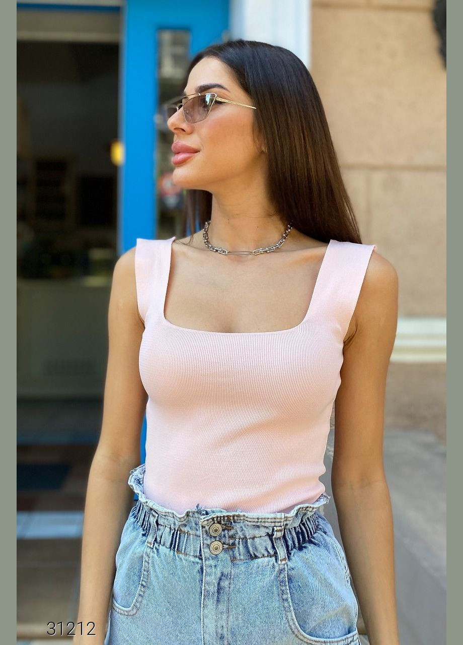 Майка в рубчик с квадратным вырезом Liton — 303775655