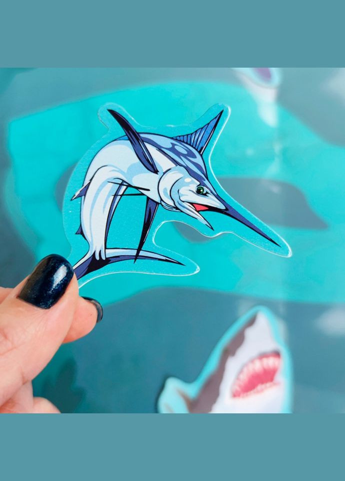 Детская игра с многоразовыми наклейками "Подводный мир" (KP-008), 43 наклейки УМНЯШКА (306436394)