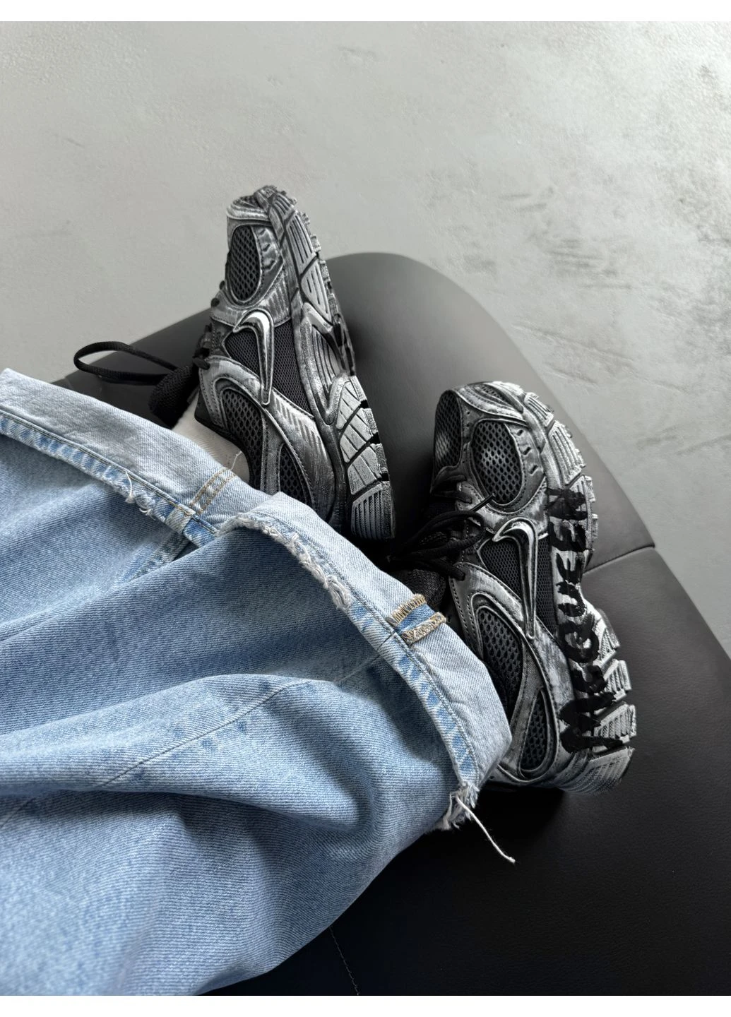 Чорні кросівки чоловічі nike v5 rnr custom black | найк в5 рнр чорні демісезон No Brand