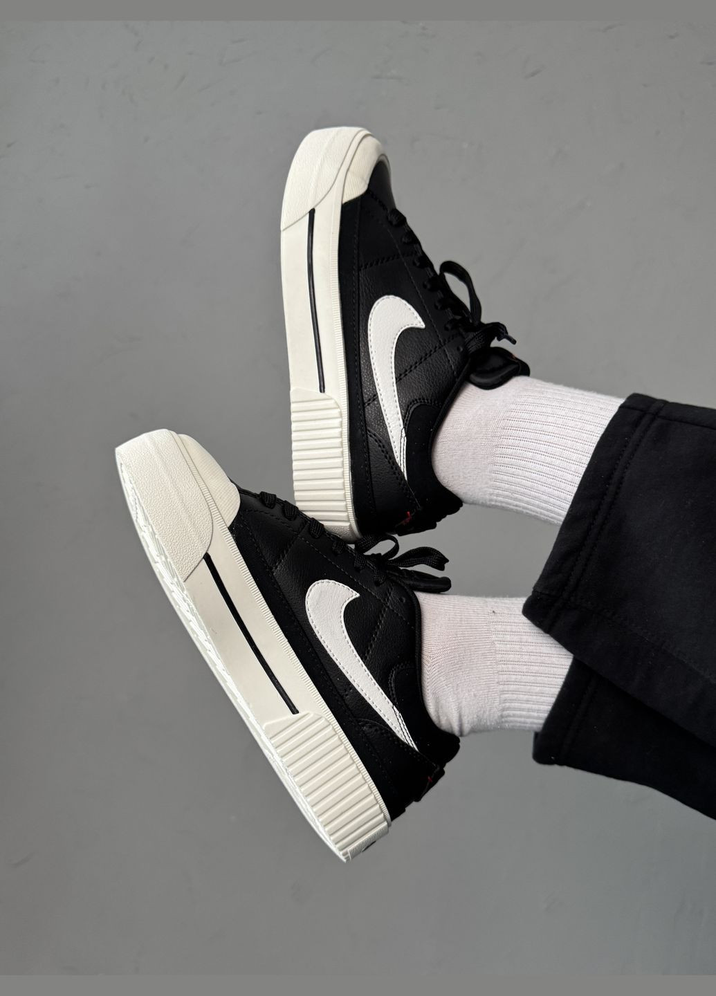 Кросівки жіночі Nike Court Legacy Lift black white | Найк Коурт Легасі чорно-білі No Brand чорно-білі демісезони (316091112)