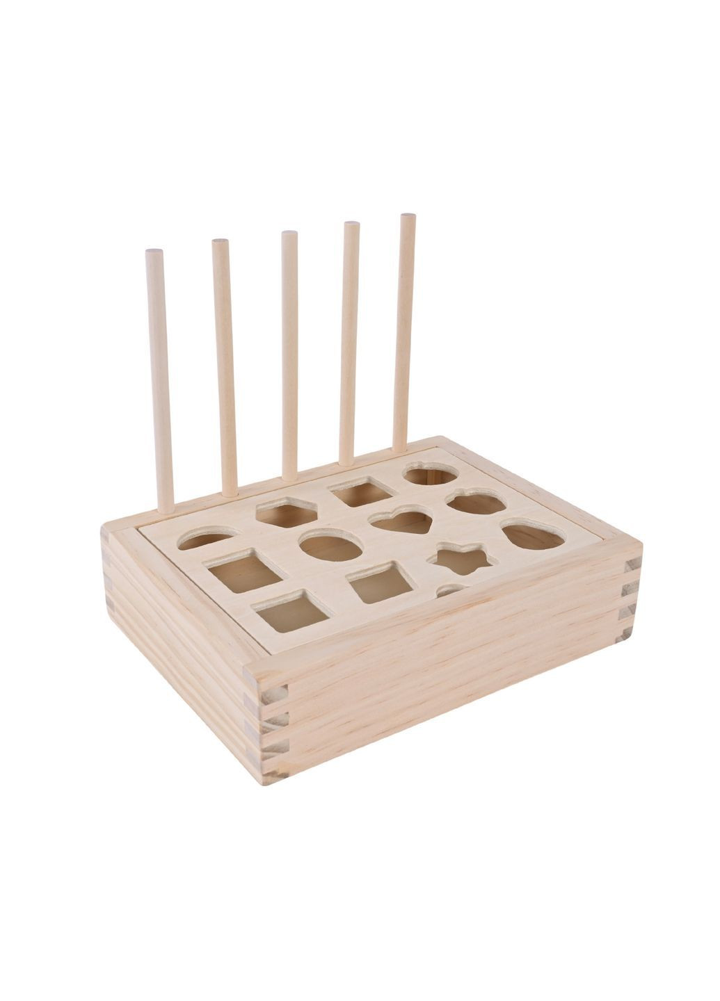 Дерев'яний набір іграшок: пірамідка, сортер, шнурівка, розмір 20×16 см - No Brand C9408 (371928388)