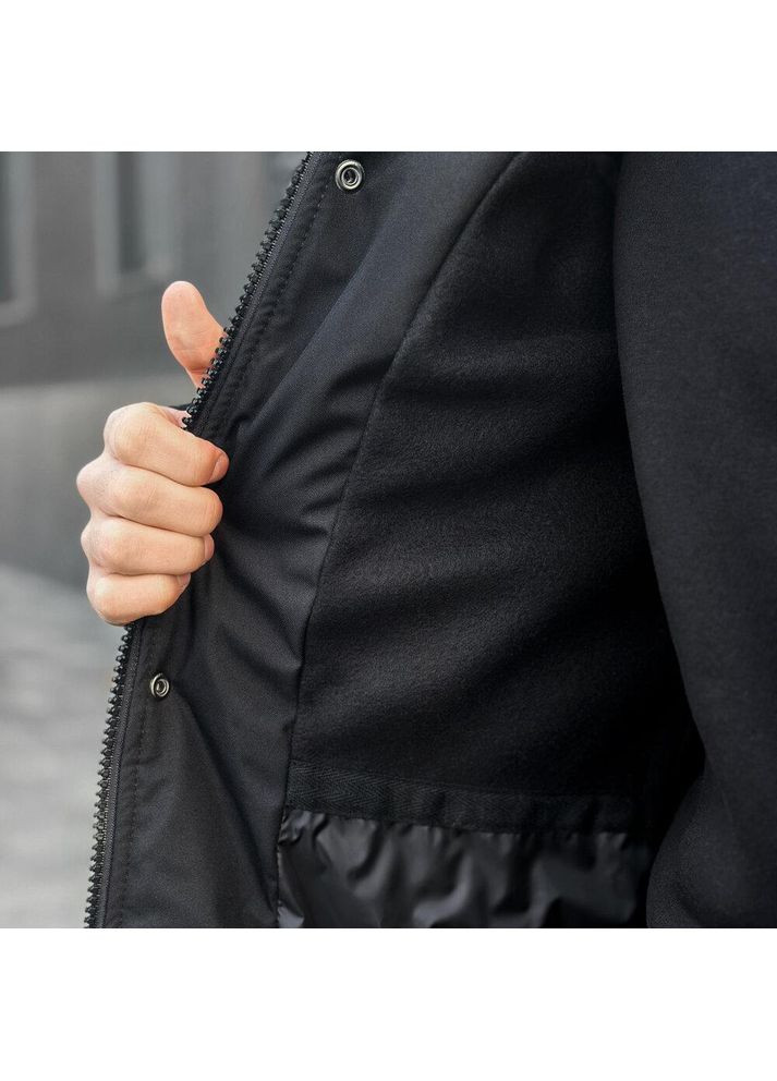 Синя зимня чоловіча зимова куртка парку синя утеплена з хутром Freedom