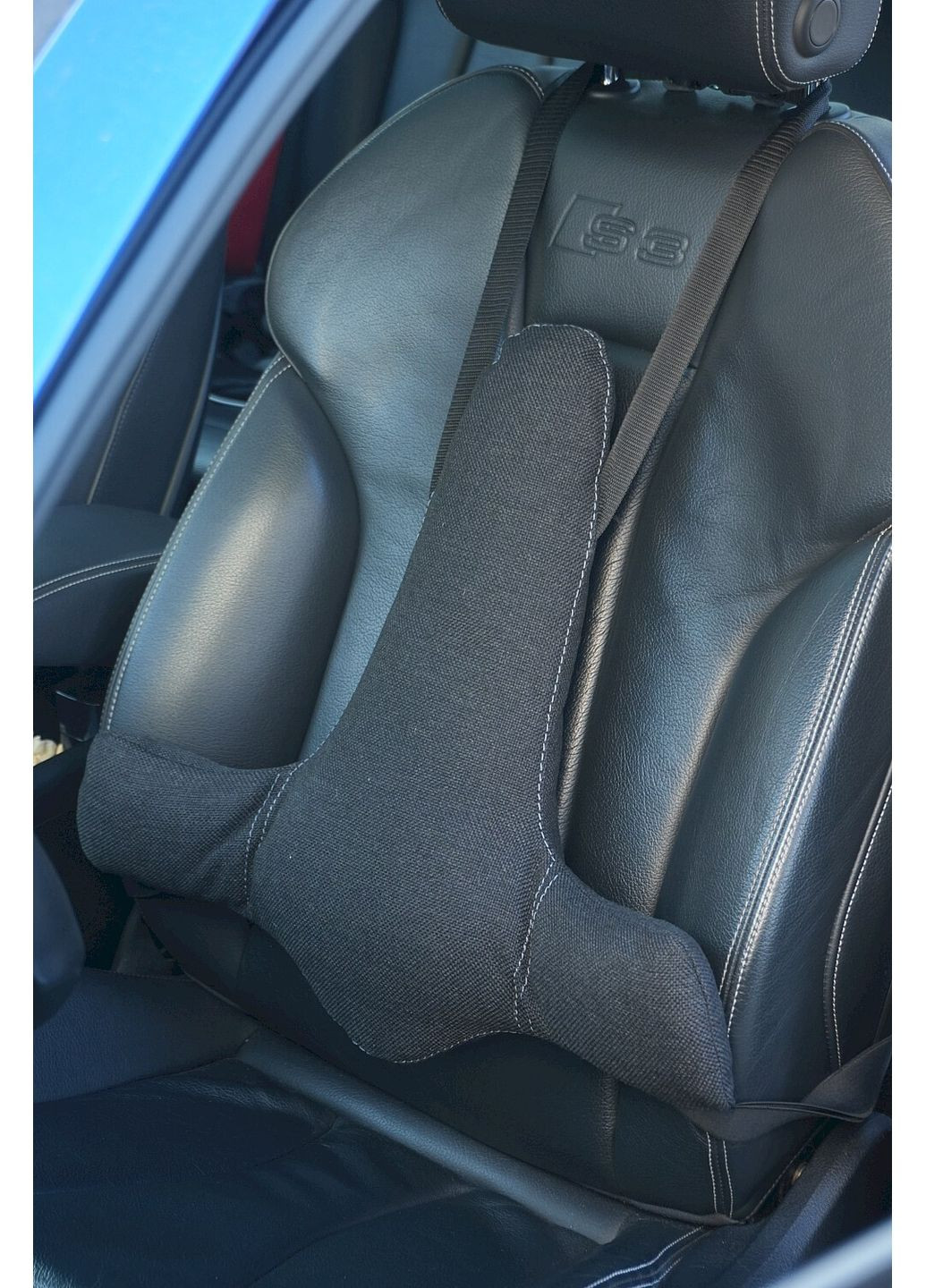 Ергономічна подушка Т-подібна, для підтримки спини в автокріслі. Чорна. Ekko Seat (365722351)