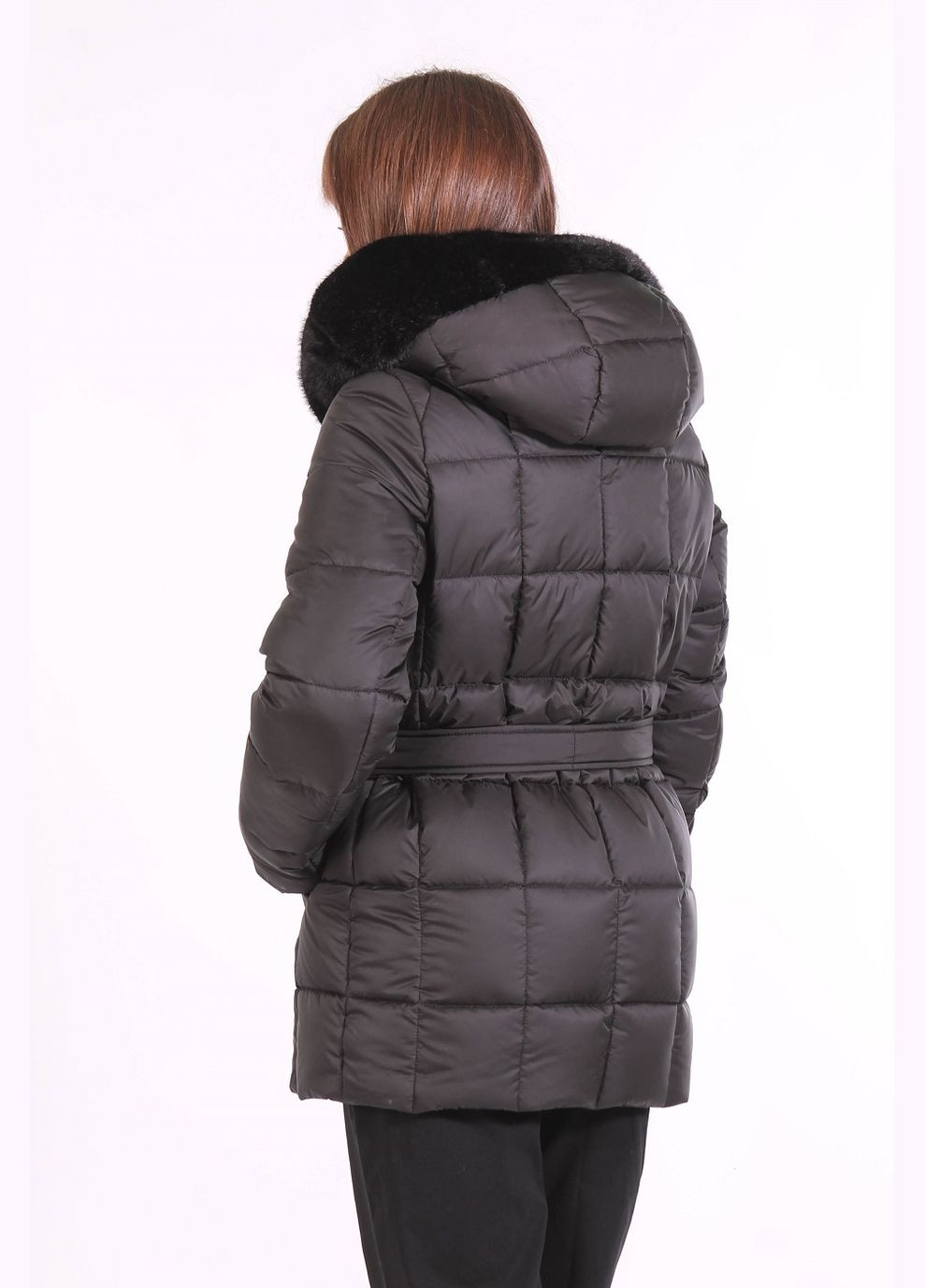 Куртка женский 917 плащевка мех черный Актуаль на молнии (305782260)