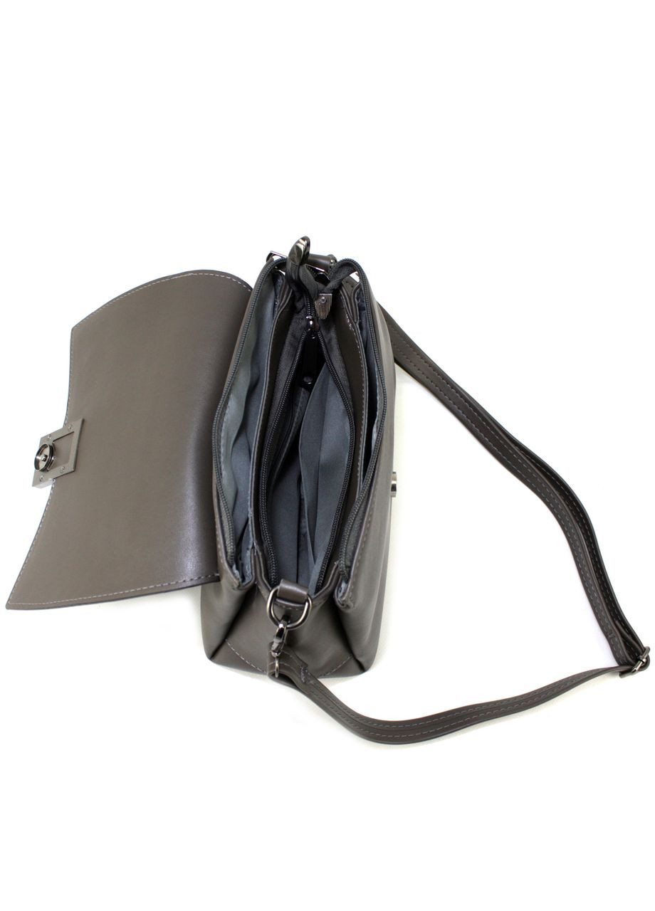 Невелика каркасна сумка жіноча крос-боді 548192 сіра Voila (367580966)