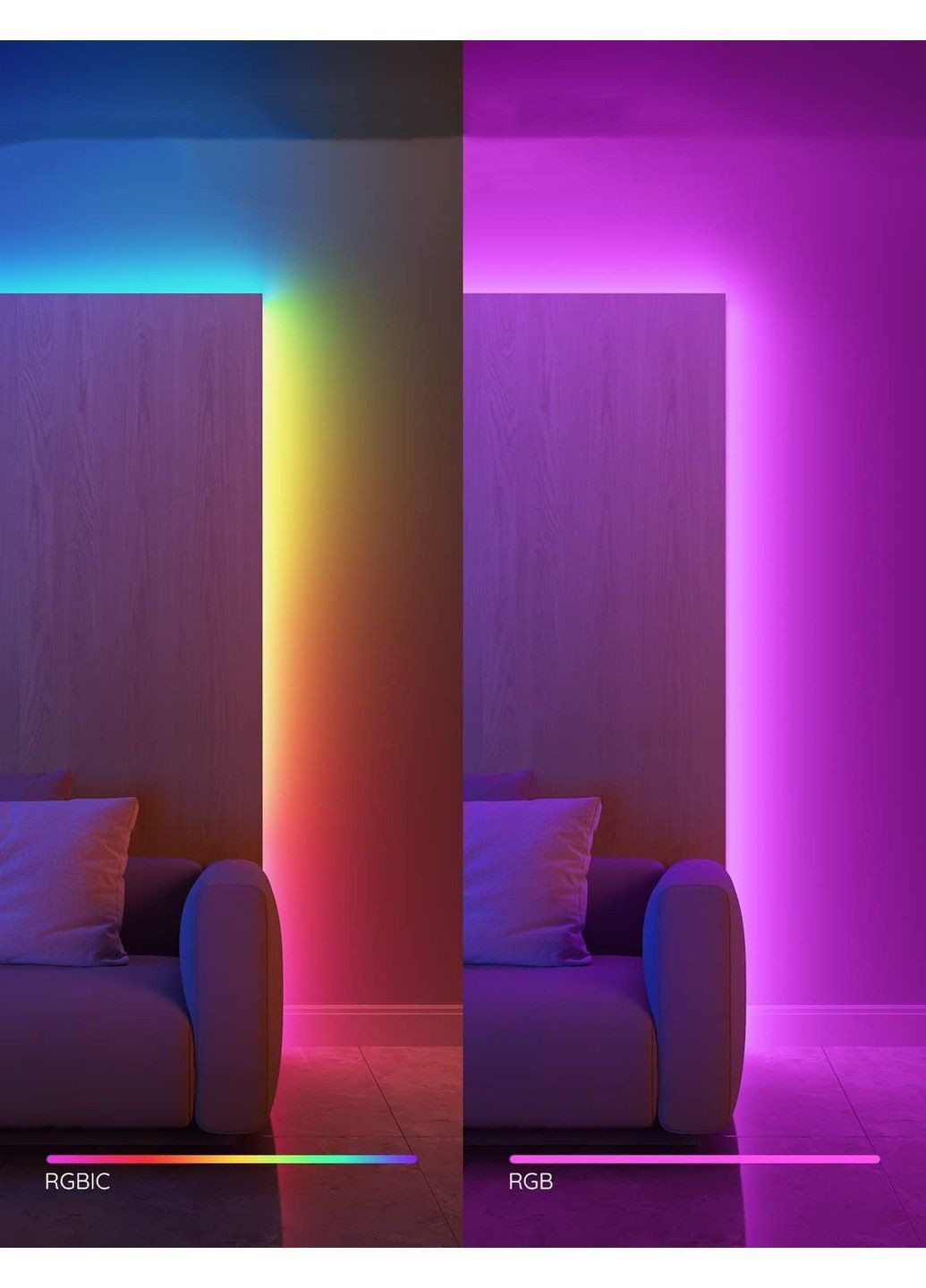 Розумна світлодіодна стрічкаGovee H612A Strip Light S With Protective Coating, 10м, RGBICW, WI-FI/Bluetooth, білий Govee (371763911)