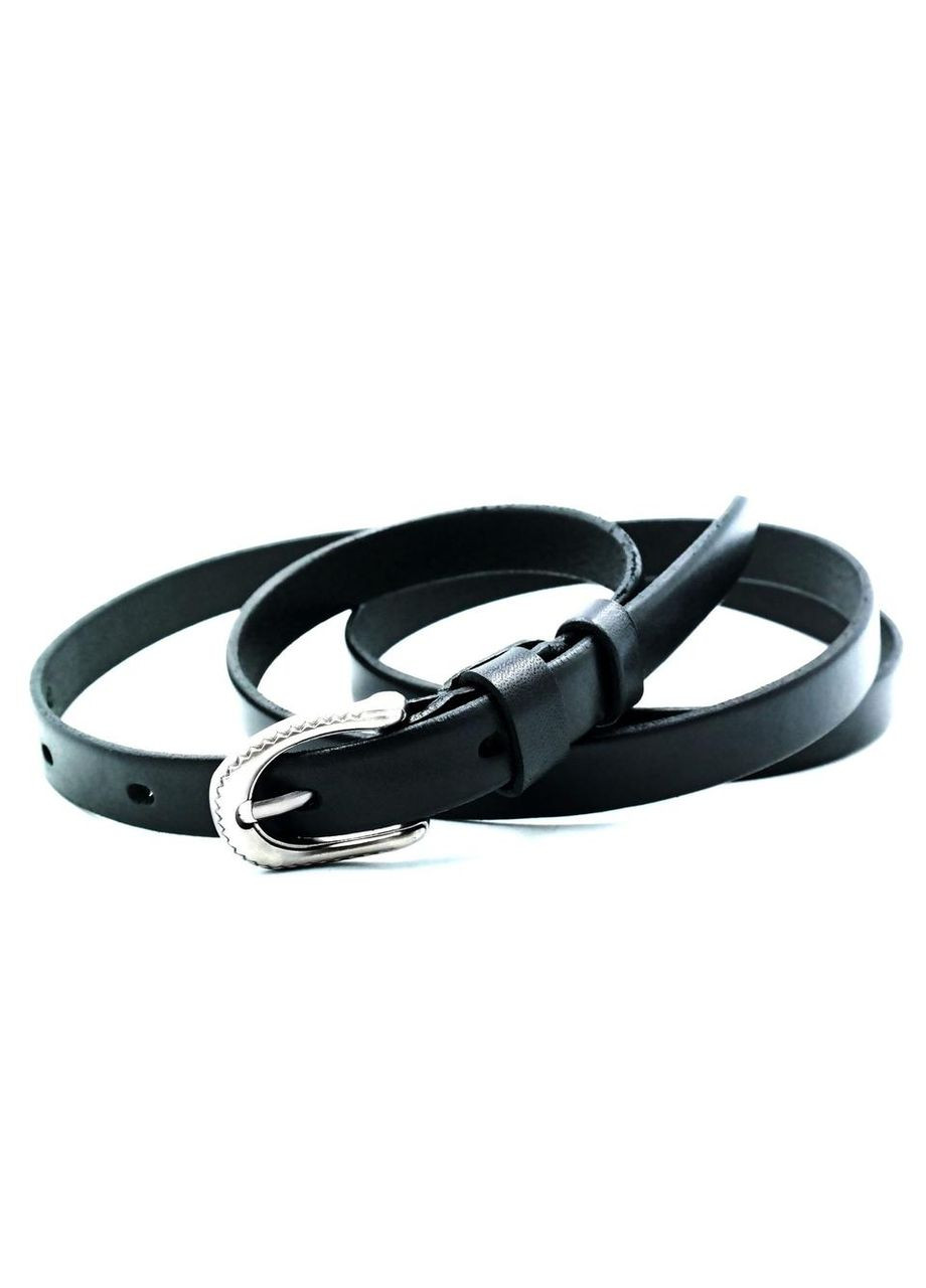 Жіночий ремінь 1,4 см чорний класичний ProDobro (364671989)