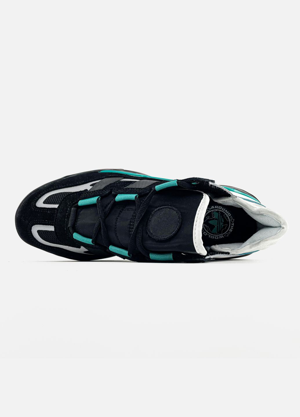 Чорні всесезон кросівки чоловічі adidas niteball black sub green | адідас найтбол чорні зелені No Brand