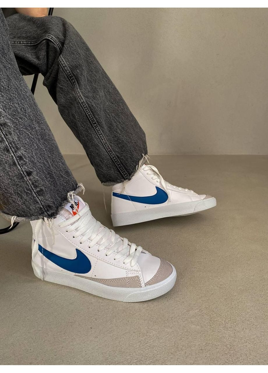 Бежеві Осінні кросівки чоловічі nike blazer mid 77 blue найк блейзер No Brand