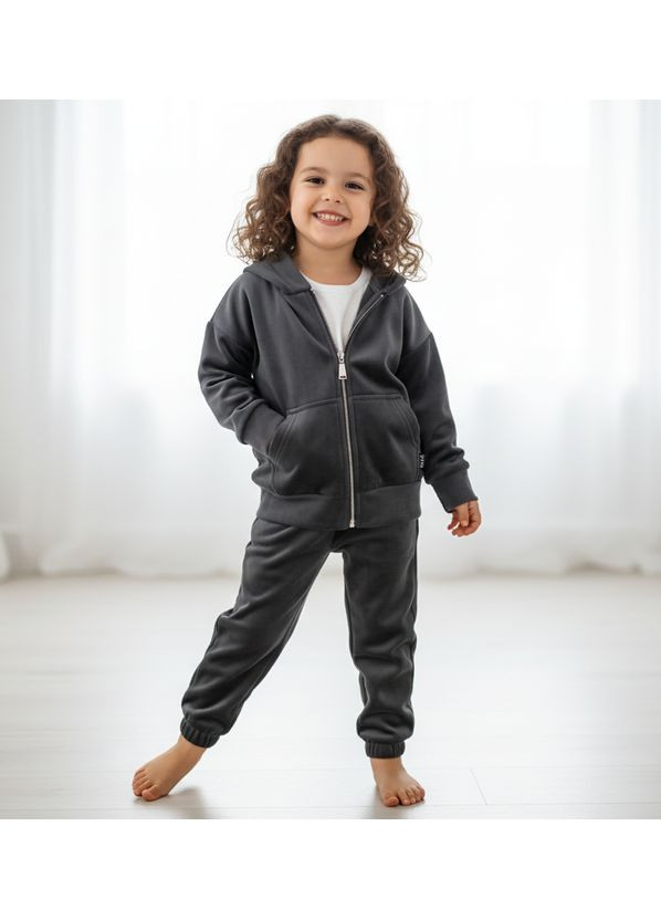 Костюм велюровий для дівчинки демісезонний сірий (1604) 122 No Brand (366220004)