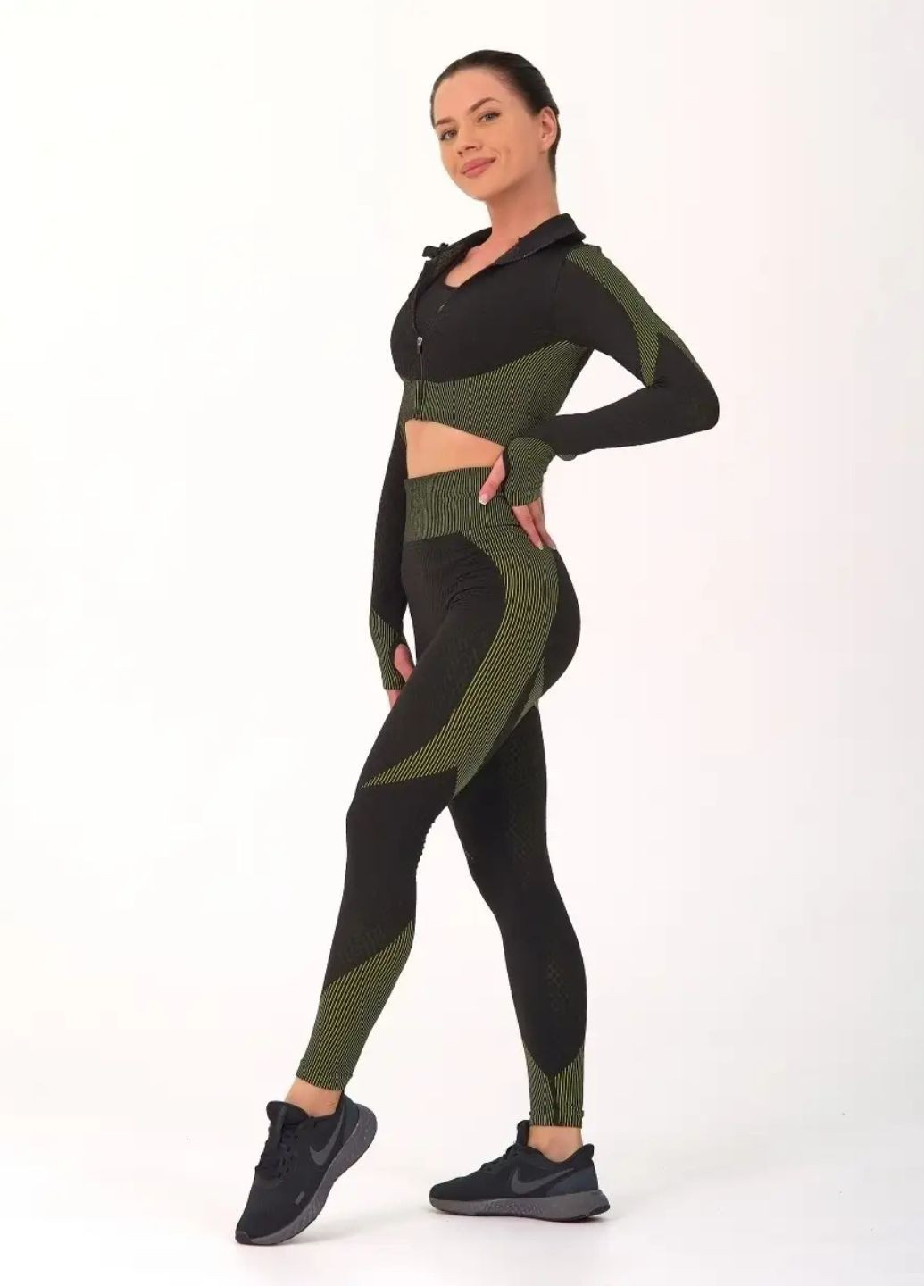 Спортивний костюм трійка: топ, рашгард та лосини 3 в 1 (70059) FitFiesta (329193868)