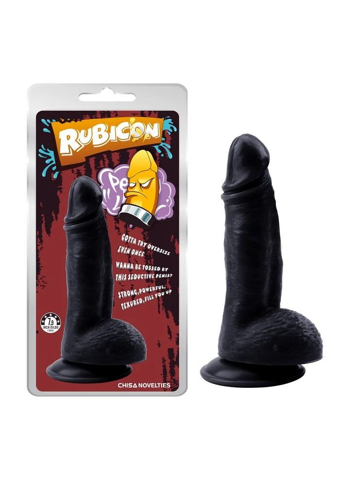 Фаллоимитатор с яичками на присоске Rubicon 20 см/4.3, черный Chisa (303887686)