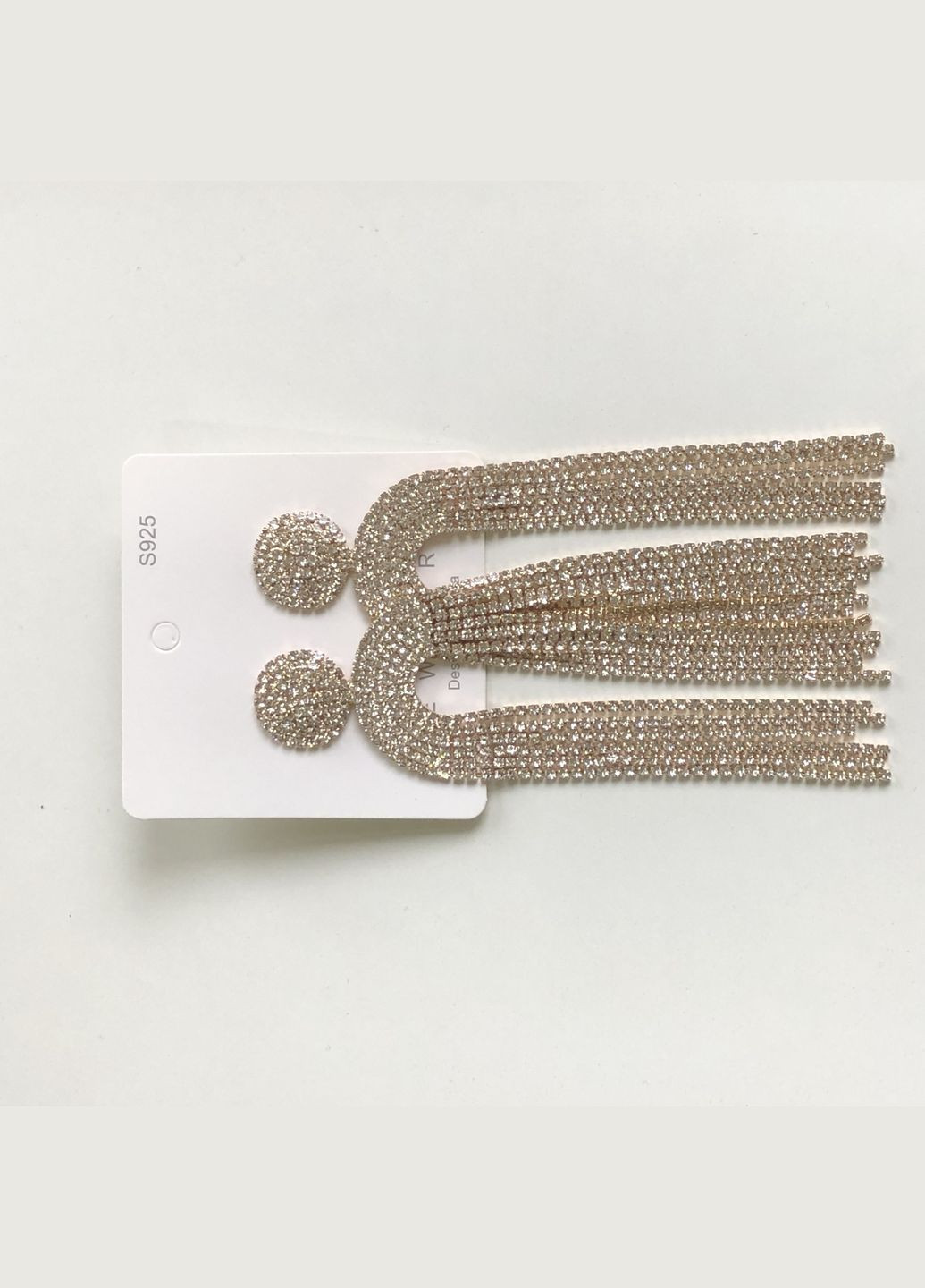 Длинные серьги гвозди с цепочками из страз No Brand (315632353)