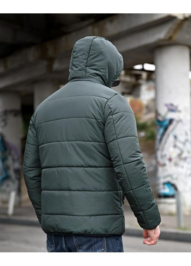 Зеленая зимняя стильная мужская куртка nike утепленная зимняя зеленая No Brand