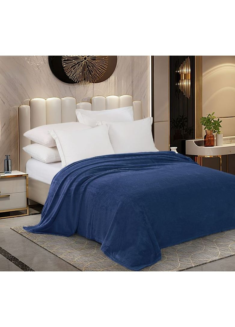 Плед фліс синій однотонний 200x220 см Love You 82995 (368904037)