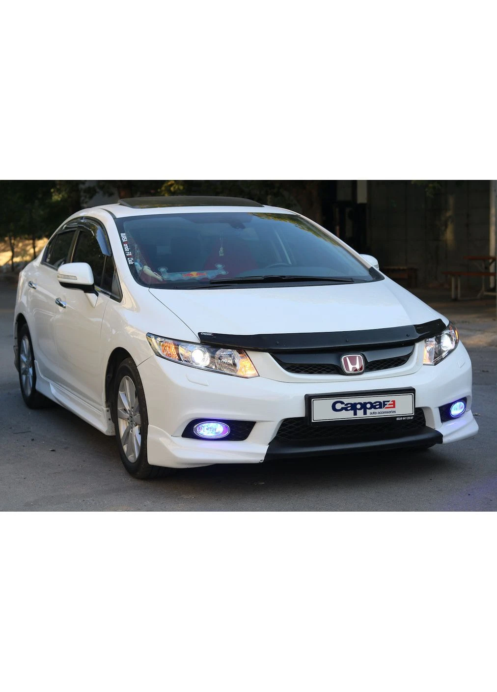 Дефлектор капота (EuroCap) для Civic Sedan IX 2011-2016 гг. Honda (392167402)