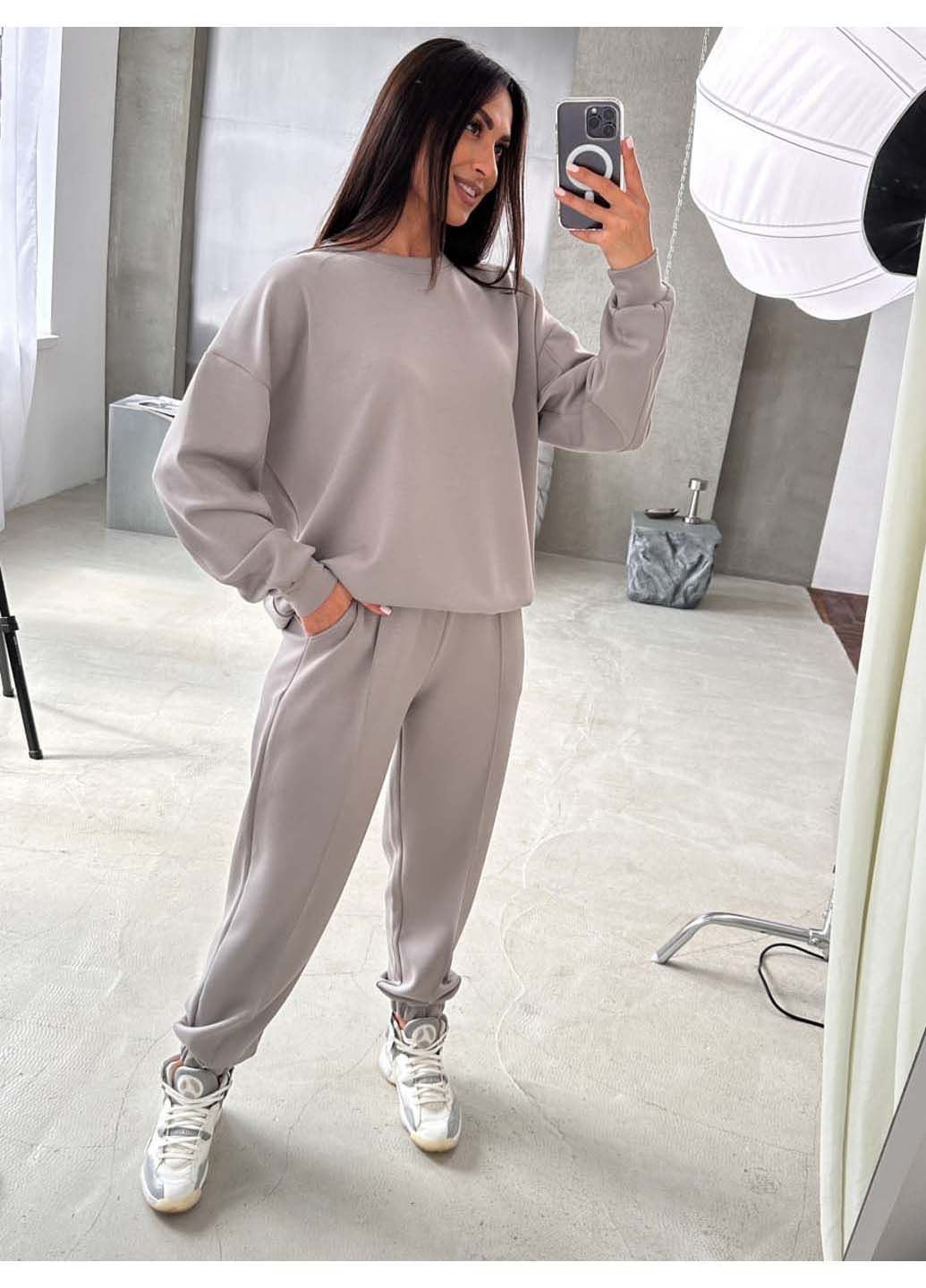 Серый свитшот Peony (313859210)