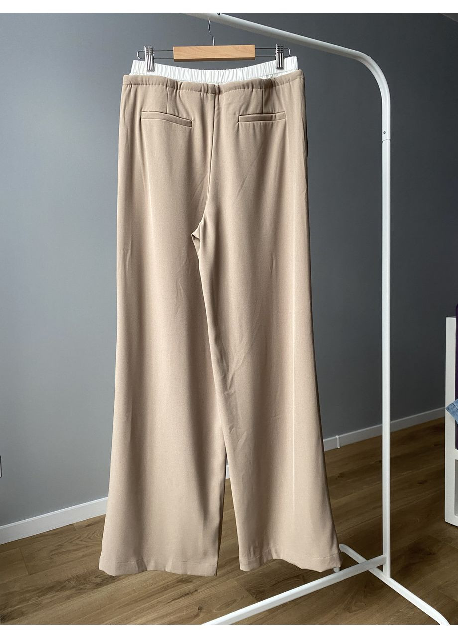 Брюки бежевые, брюки с имитацией белья, брюки женские, My Star (362561290)