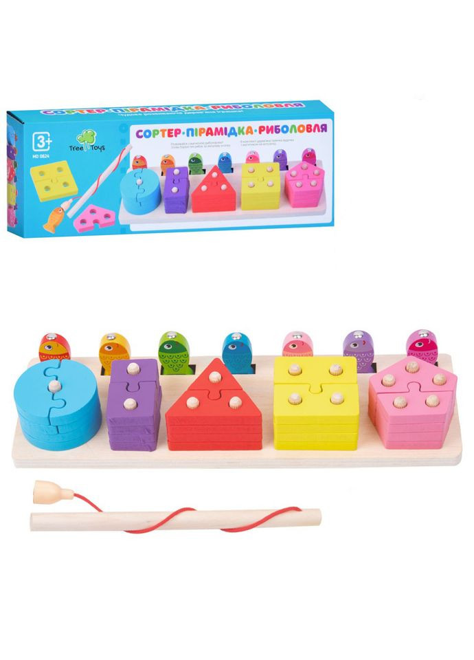 Деревянная игрушка Геометрика MD 0824 фигуры, рыбалка Limo Toy (336335050)