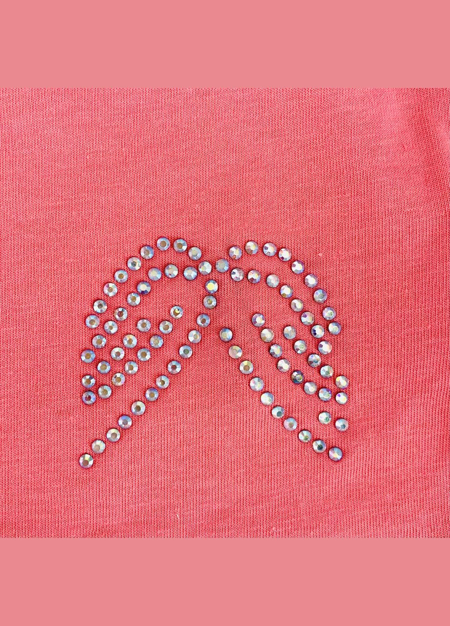 Коралловая демисезонная футболка арт. 151-0062/9, коралл/крылышки, 80 см, 12 мес. Bubble Kids