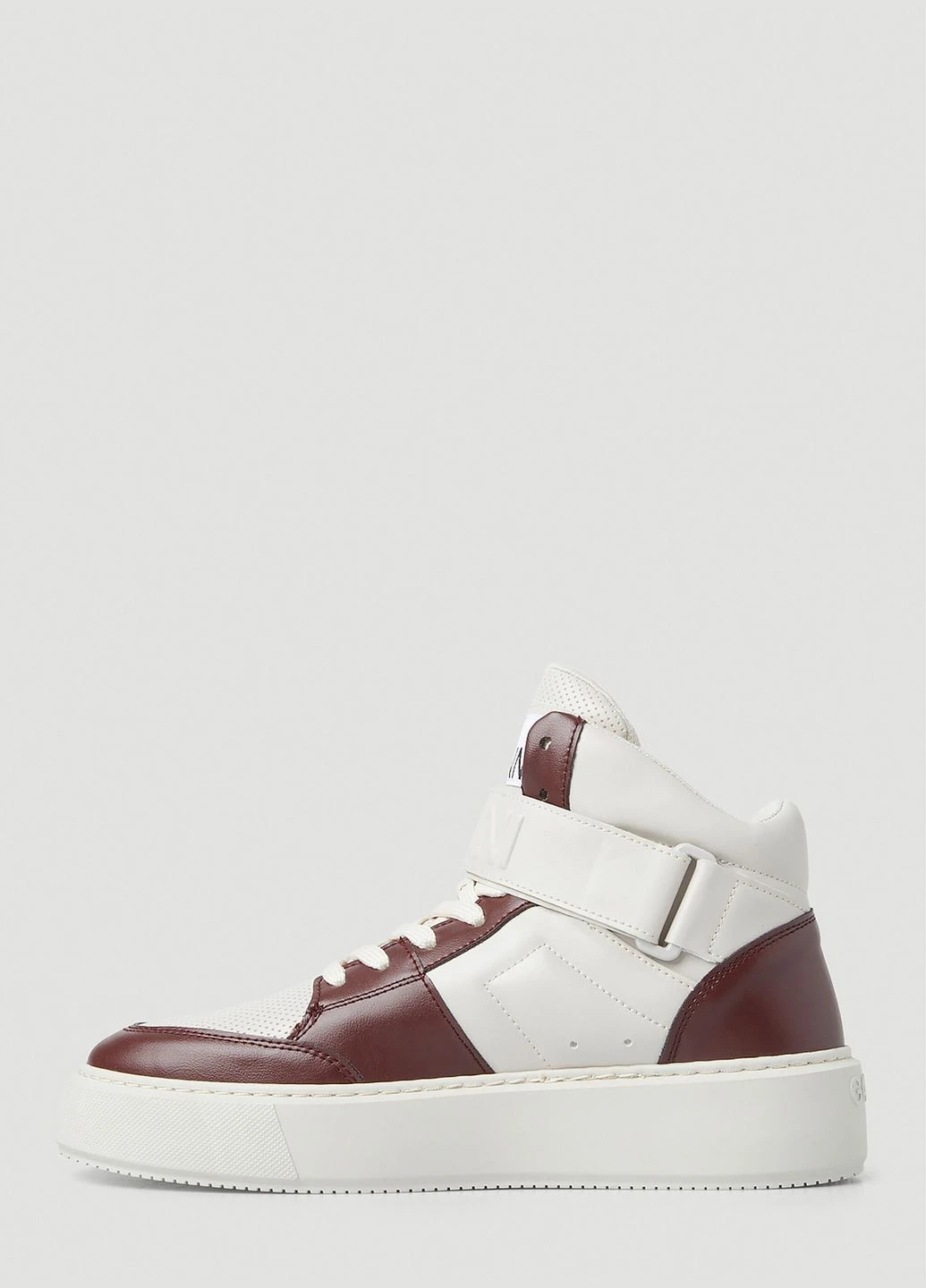 Стильные высокие кросовки Ganni високі кросівки S1966 High Top Velcro Sneaker Sporty Mix Cupsole коричневые всесезоны (333984492)