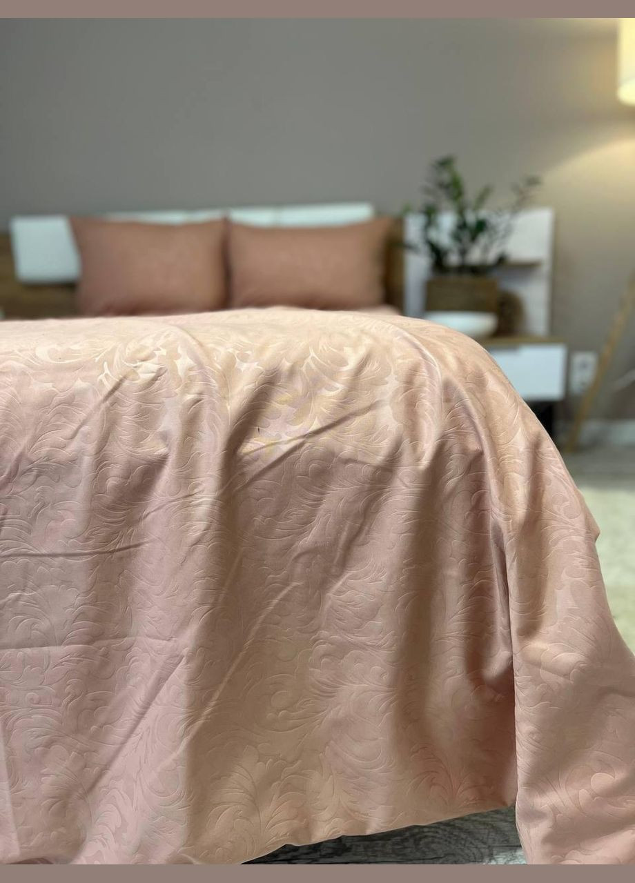 Постільна білизна полуторна мікросатин Пудра 150-215 см (Е6008-53) No Brand (306634032)