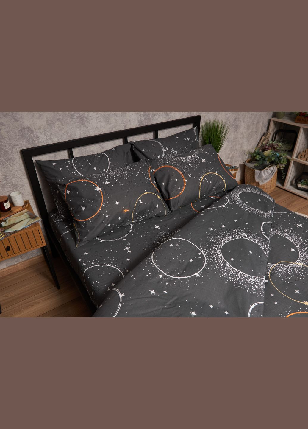 Комплект постельного белья Бязь Gold Люкс «» King Size 220x240 наволочки 4х70х70 (MS-820005639) Moon&Star Cosmic Glow (302973833)